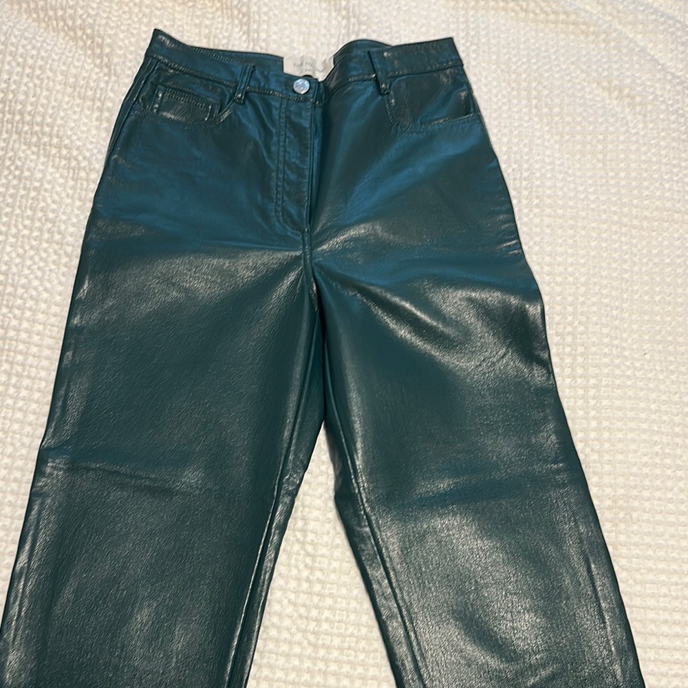 Aritzia Green Leather Pants